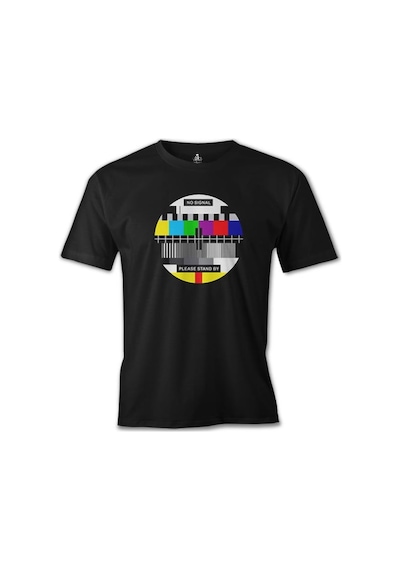 Tv No Signal Siyah Erkek Tshirt