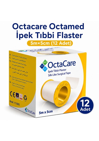 Octacare Octamed İpek Flaster 5m 5cm 12 Adet