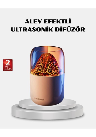 Yamanhobi 280ml Alev Işıklı Ultrasonik Hava Nemlendirici Sessiz Ve Usb Şarjlı