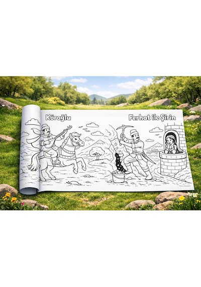 Türk Masal & Destan Kahramanları Boyama Rulosu 4 Metre