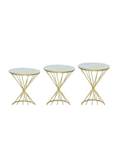 Zigon Brc Rivoli Model Beyaz Mermer Metal Transmisyon Gold Kaplama Ayak El Yapım