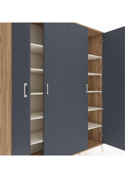Hyperion Gardrop 10 Raflı 4 Kapaklı 176x44x221 Çam-antrasit/aytaşı Antrasit/aytaşı Hyperion Gardrop 10 Raflı 4 Kapaklı 176x44x221 Çam-antrasit/aytaşı Antrasit/aytaşı