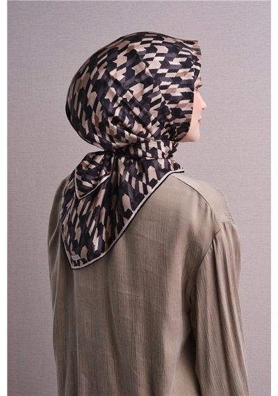 Armine Saf İpek Twill Eşarp 9623d 83 Kahve Kiremit