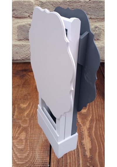 1448bng90082çanta Zigon Sehpa Yonca Model İkili Takım Ahşap Mdf Beyaz Gri Renk Uyum El Yapım