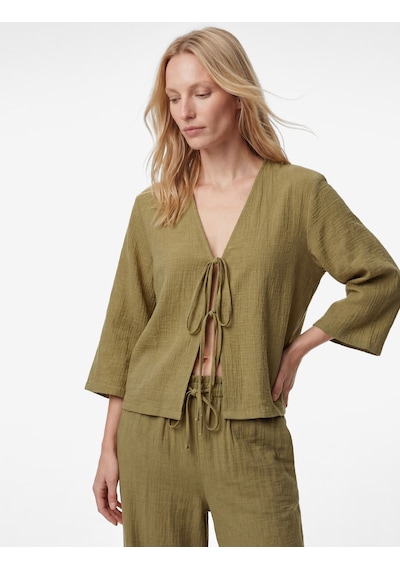 Koton Keten Karışımlı Uzun Geniş Kollu Önden Bağlamalı Fiyonk Detaylı Kısa Kimono Bluz Haki 6sak60133ew Haki Koton Keten Karışımlı Uzun Geniş Kollu Önden Bağlamalı Fiyonk Detaylı Kısa Kimono Bluz Haki 6sak60133ew Haki