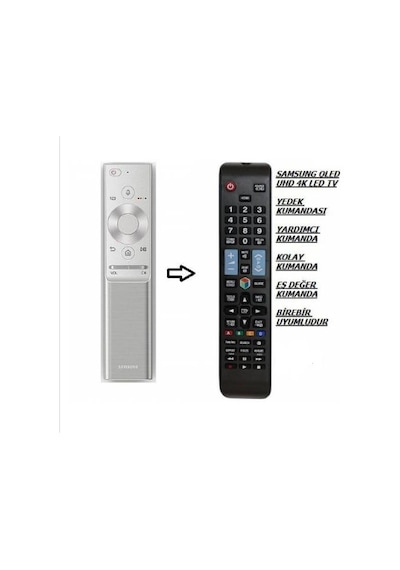 Samsung Uyumlu Akıllı Mause Qled Tv Kumandası -Yedek Kumandası