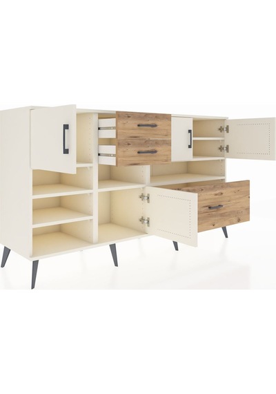 Kronos Konsol 7 Raflı 3 Çekmeceli 4 Kapaklı 176x59x99 Aytaşı-ayta Aytaşı-aytaşı/çam