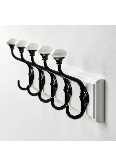 Ikea Landkrabba Banyo Askısı 5 Kancalı 50 X 13 X 8 Cm Beyaz - Siyah
