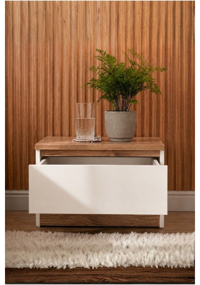 Rudu Asel Komodin 45x42x30 Cm 1 Çekmeceli Beyaz-meşe Yatak Odası Komodin Bebek Odası Genç Odası Rudu Asel Komodin 45x42x30 Cm 1 Çekmeceli Beyaz-meşe Yatak Odası Komodin Bebek Odası Genç Odası