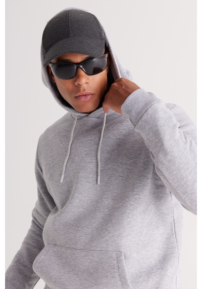 AC&Co / Altınyıldız Classics Erkek Gri Melanj Standart Fit Normal Kesim Kapüşonlu Kanguru Cepli Pamuklu Sweatshirt Gri AC&Co / Altınyıldız Classics Erkek Gri Melanj Standart Fit Normal Kesim Kapüşonlu Kanguru Cepli Pamuklu Sweatshirt Gri