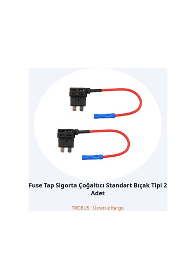 Trobus Fuse Tap Sigorta Çoğaltıcı Standart Bıçak Tipi 2 Adet Diğer