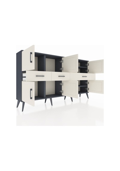 Arges Konsol 5 Raflı 3 Çekmeceli 8 Kapaklı 176x30x99 Antrasit-aytaşı Aytası - Antrasıt Arges Konsol 5 Raflı 3 Çekmeceli 8 Kapaklı 176x30x99 Antrasit-aytaşı Aytası - Antrasıt