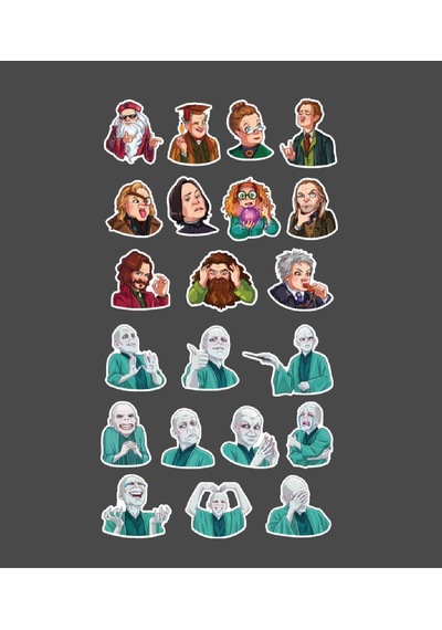 2 Li Sticker Set Harry Potter Karakterleri Emoji Süsleme Etiket Çıkartmaları Karakter Emoji Seti Telefon Etiketi Sarı
