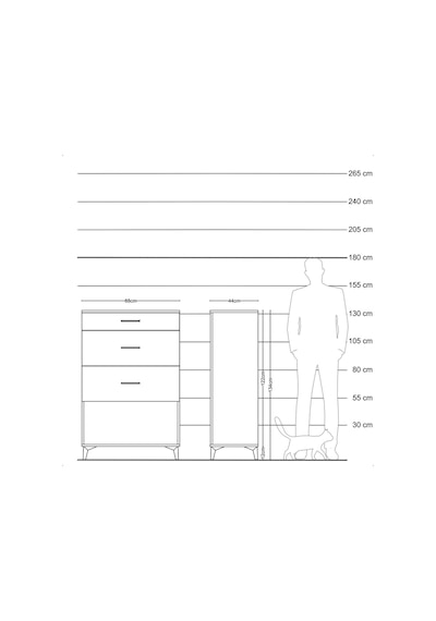 Hyperion Dolap 3 Çekmeceli 88x44x134 Çam-aytaşı Çam