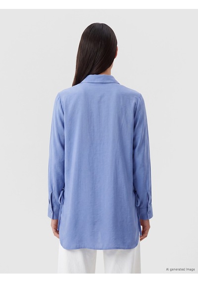 Lcw Everyday Mor Oversize Modal Karışımlı Kadın Gömlek Tunik