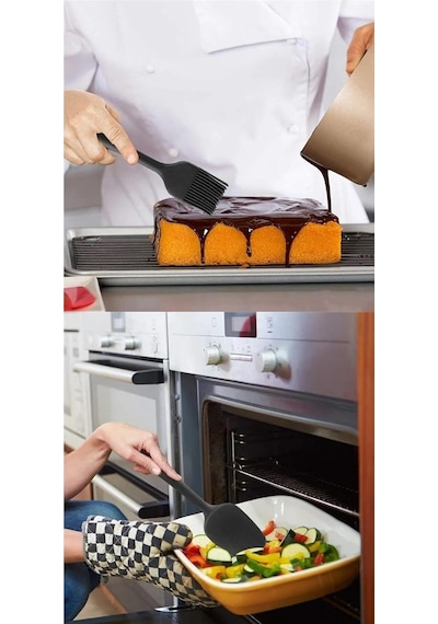 Yanmaz Yapışmaz Silikon 6'li Pasta, Yumurta Fırçası, Kaşık Bıçak, Spatula Mutfak Seti Diğer