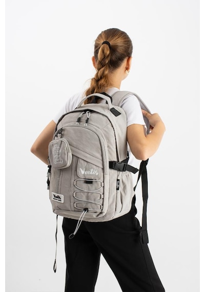Ventis Cüzdanlı Unisex Okul Çantası Lise Ortaokul Günlük Sırt Çantası 43 30 Cm Vnt9-b Gri