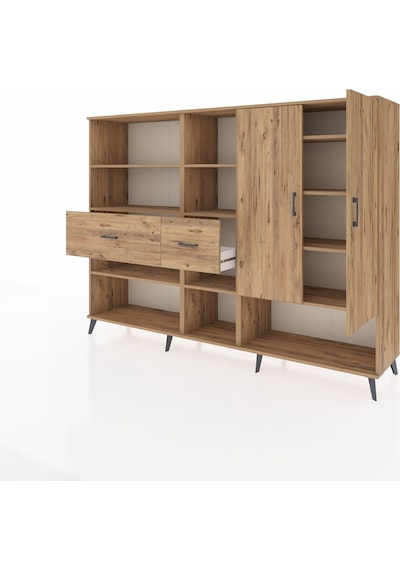 Hyperion Dolap 10 Raflı 2 Çekmeceli 2 Kapaklı 220x44x163 Çam-çam Çam-çam Hyperion Dolap 10 Raflı 2 Çekmeceli 2 Kapaklı 220x44x163 Çam-çam Çam-çam