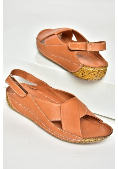 Fox Shoes U555061003 Taba Hakiki Deri Sandalet Taba-hakiki Deri Taba