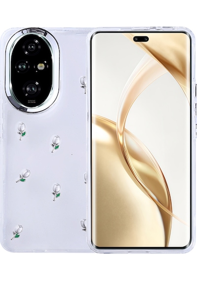 Honor 200 Pro Kılıf Airbag Tasarımlı Simli Şeffaf Zore Kutup Kapak Lale