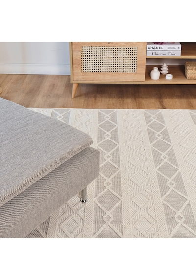 Kaşmir Halı 7/24 İskandinav Larus Grey 160x230 CM Salon Mutfak Halısı Yolluk Kilim