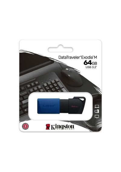 Datatraveler Exodia M 64gb Usb Flash Bellek Dtxm/64gb Usb 3.2 Gen 1 64 Gb, Siyah / Mavi Diğer