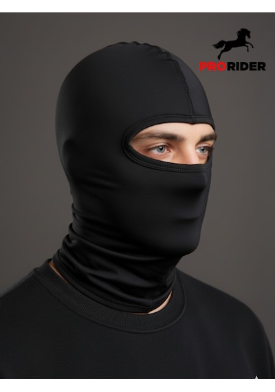 Prorıder Motosiklet Balaklava %100 Pamuklu Kar Maskesi Kayak Ve Sporcu Maskesi Siyah