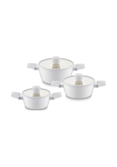 Jumbo Swiss Crystal 6 Parça Light Grey Midi Tencere Seti Açık Gri