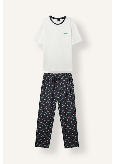 Defacto Rick And Morty Baskılı Regular Fit Kısa Kollu 2li Pijama Takımı H7504ax26auer105 Ekru-er105