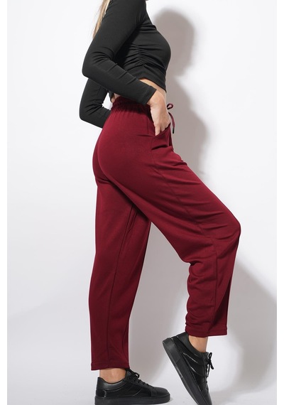 Ckm Moda Derp Modal Şalvar Balon Pantolon Bordo