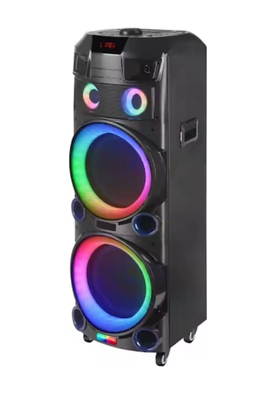 Hepu Hp 910 Taşınabilir Şarjlı Bluetooth Hoparlör 80 Rms 2 10 İnc Woofer Karaoke Mikrafon