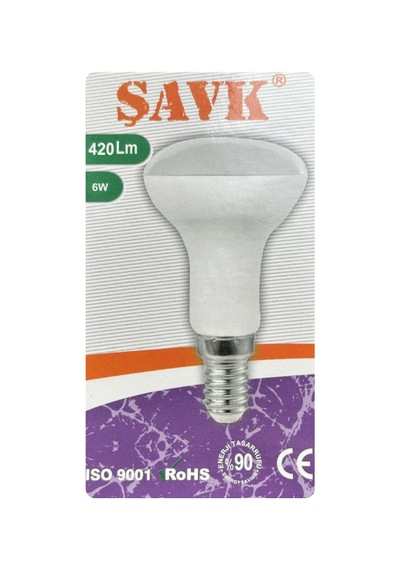 1 Adet Şavk 6w 37w Sarı Işık 3000k E14 Duylu İnce Duy Led R50 Ampul