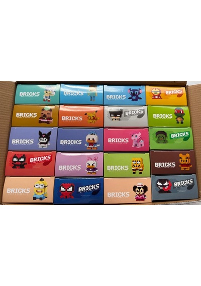 Bricks 20 Li Set Kutulu Mini Yapı Blokları 3d Karakter Figürleri Oyuncak Seti Yapboz Puzzle Karışık Model