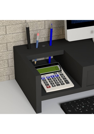 Emkawood Mira Monitör Yükseltici Laptop Sehpası Siyah