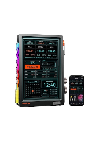 Ayrex Divoom Times Frame-10.1 İnç Dijital Resim Çerçevesi Şeffaf Ips Akıllı Linux Os Rgbled Döner Düğme Wifi 64 Diğer