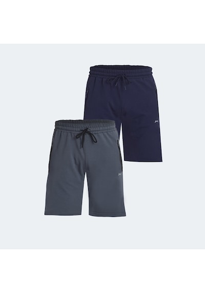 Slazenger OVER 2 li Set Erkek  Lacivert - Koyu Gri Şort