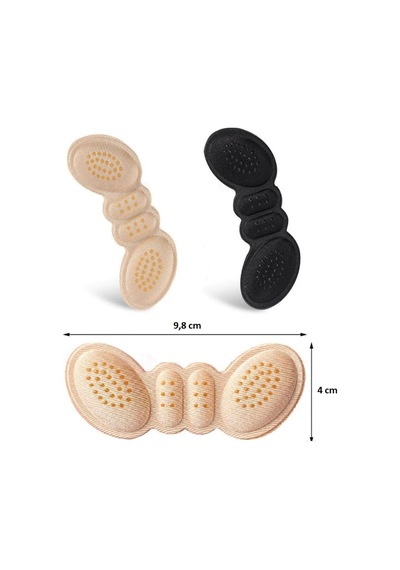Evgereçlerim Ayakkabı Topuk Vurma Önleyici Ve Daraltma Pedi 4 Mm 1 Çift Bej - Siyah