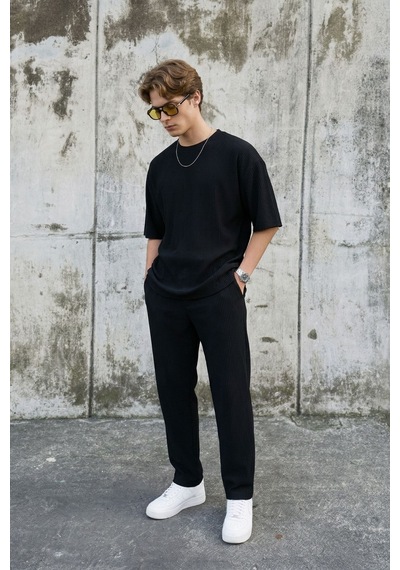 Vamos Fitilli Baggy Fit Pantolon Siyah