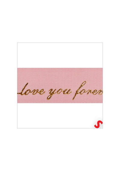 Grogren Kurdele Love You Altın Baskılı, 2,5cm X 23mt - Pembe 0 - 99