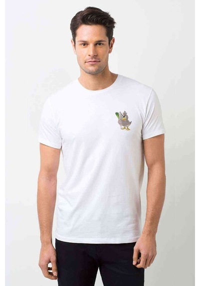 Pokemon Avengermon Farfetchd Kamonegi Baskılı Beyaz Erkek Tshirt