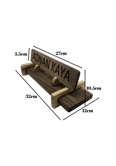 Kişiye Özel Doğal Ahşap Masa Üstü Ünvan İsimlik Ceviz Kişiye Özel Ceviz