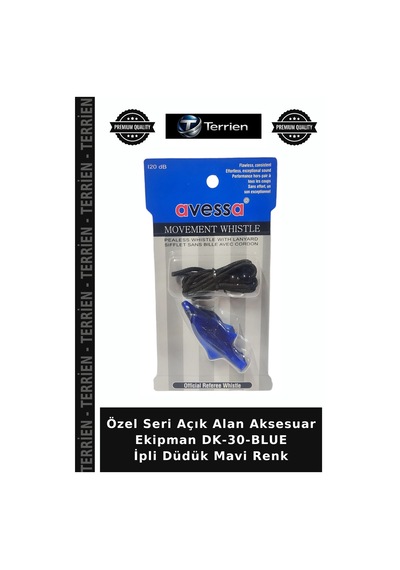Özel Seri Açık Alan Aksesuar Ekipman Dk-30-blue İpli Düdük Mavi Renk