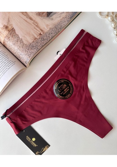 Orijinal Lazer Kesim Spandex Invisible Dikişsiz Transparan Detayl Bordo