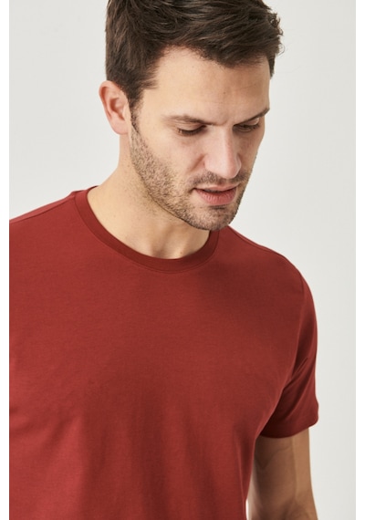 Ac&Co / Altınyıldız Classics 548443630 Slim Fit Bisiklet Yaka Düz Erkek Tişört 2'li Bordo - Lacivert