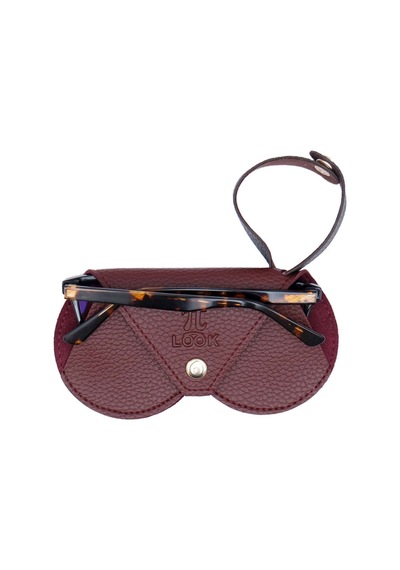 Pilook Modern Tasarım Bordo Gözlük Kılıfı