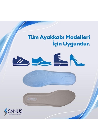 Sanus 100 Model Memory Foam Topuk Dikeni Hava Yastıklı Ortopedik Tabanlık