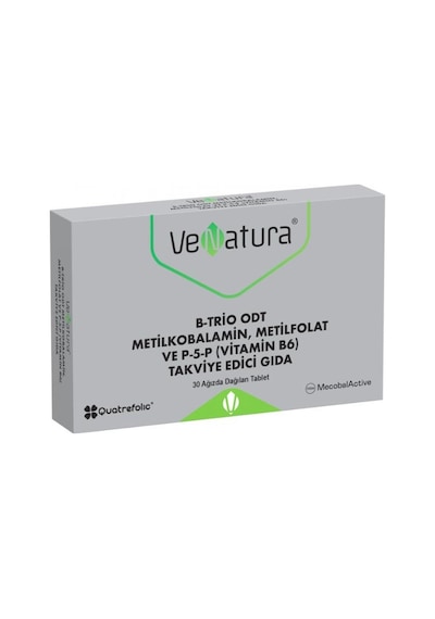 Venatura B-Trio Odt Metilkobalamin, Metilfolat Ve P-5-p Vitamin 30 Tablet