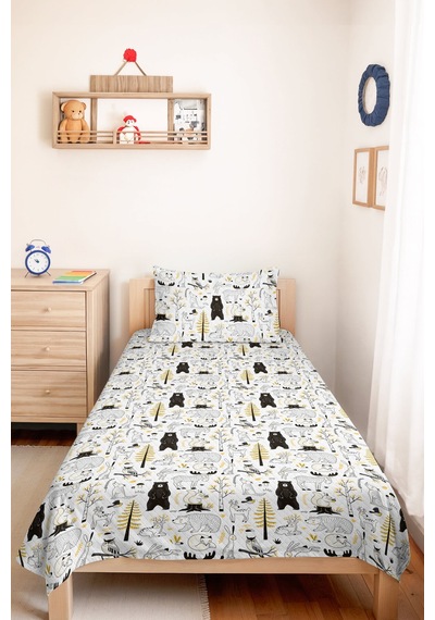Evimde Bambaşka Orman Hayvanları Beyaz Çocuk Odası Tek Kişilik Pike Takımı-gri Sarı 160x220 CM Kapitone Yatak Örtüsü Evimde Bambaşka Orman Hayvanları Beyaz Çocuk Odası Tek Kişilik Pike Takımı-gri Sarı 160x220 CM Kapitone Yatak Örtüsü