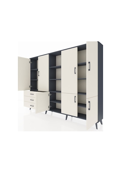 Arges Dolap 11 Raflı 3 Çekmeceli 7 Kapaklı 220x30x163 Antrasit-ay Antrasit-aytaşı Arges Dolap 11 Raflı 3 Çekmeceli 7 Kapaklı 220x30x163 Antrasit-ay Antrasit-aytaşı