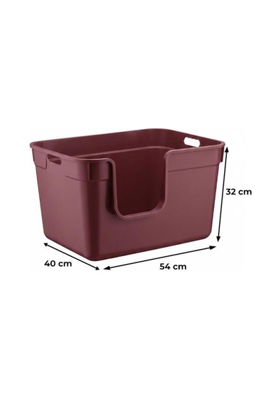 Tanos Yarı Açık Kedi Tuvaleti 54x40x32 - Bordo